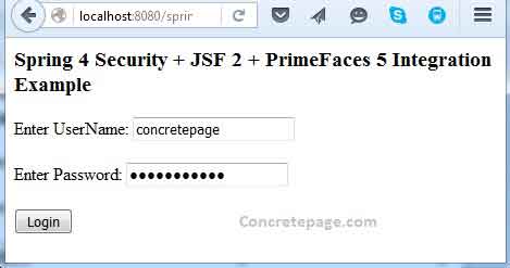 Spring 4 Security + JSF 2 + PrimeFaces 