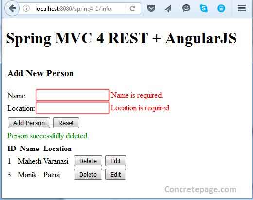Spring MVC 4 REST + AngularJS + 